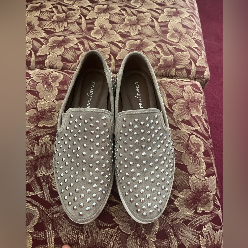 Donald‎ J Pliner Studded Gray Loafers